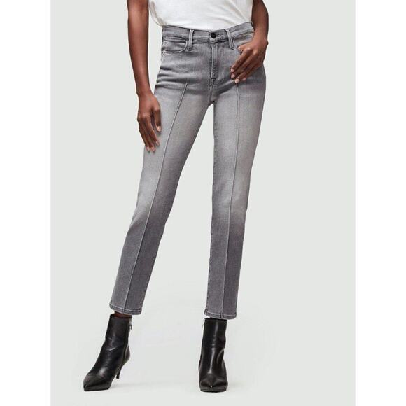 Frame Le High Straight Pintuck Gray Denim Jeans sz 24 - Picture 1 of 7